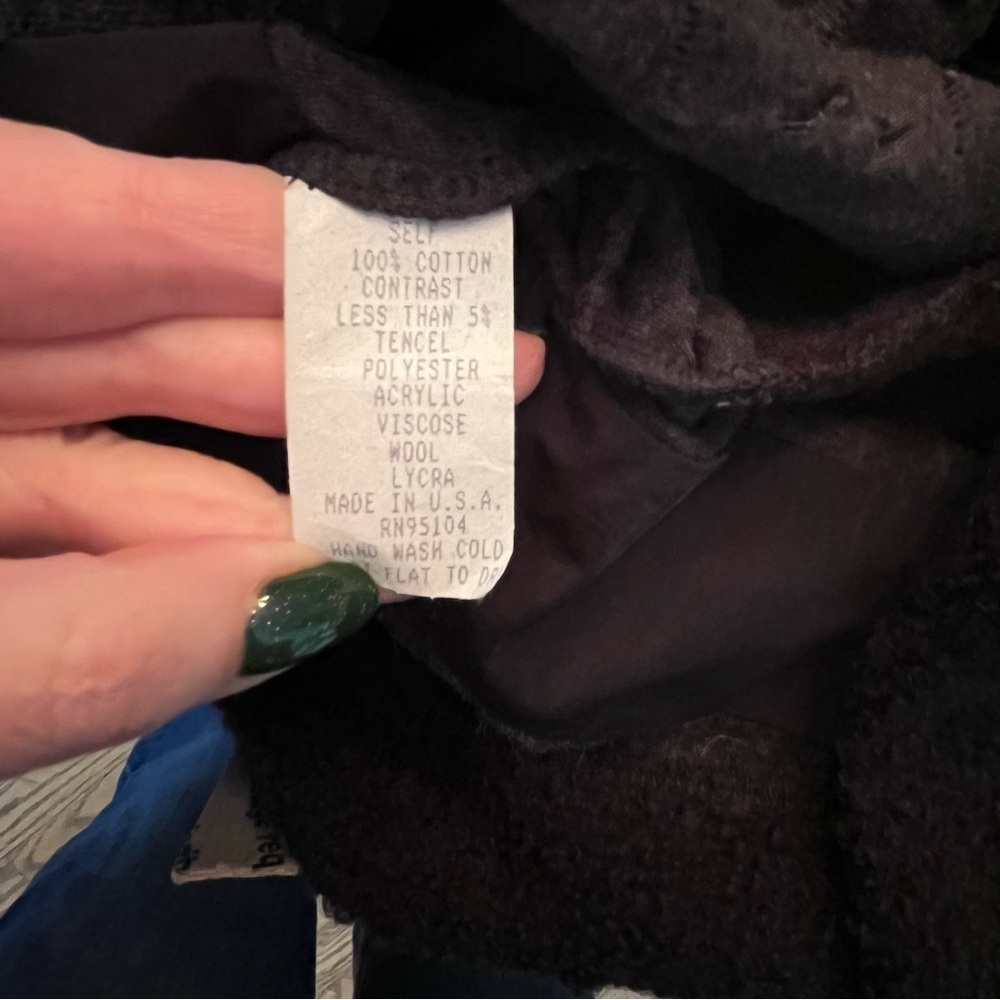 Bodil Mixed Media Patchwork Black Dress Long Sleeve Women’s Size XL Made In USA - Picture 7 of 7